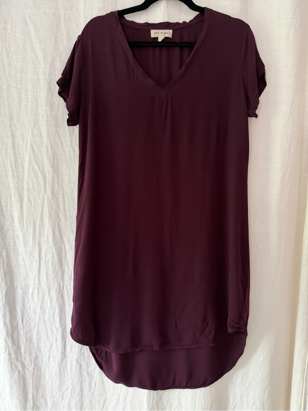 Cloth & Stone Burgundy TShirt Dress Vneck Small